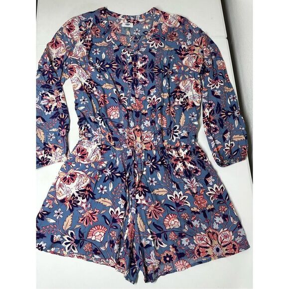 OLD NAVY Floral Boho Western Long Sleeve Romper Size  L - Picture 7 of 16